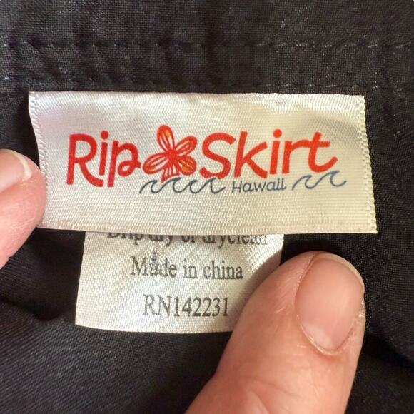 Ripskirt Hawaii Wrap Skirt Black M Stretch Athleisure Beach Surfing Preppy Prep - Picture 3 of 7
